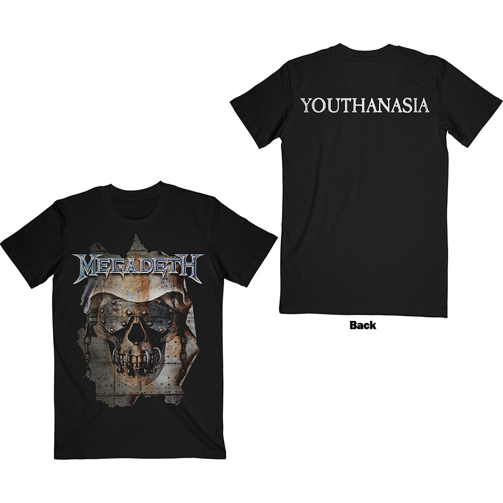 Megadeth - Youthanasia Ripped Thru Heren Tshirt - Zwart